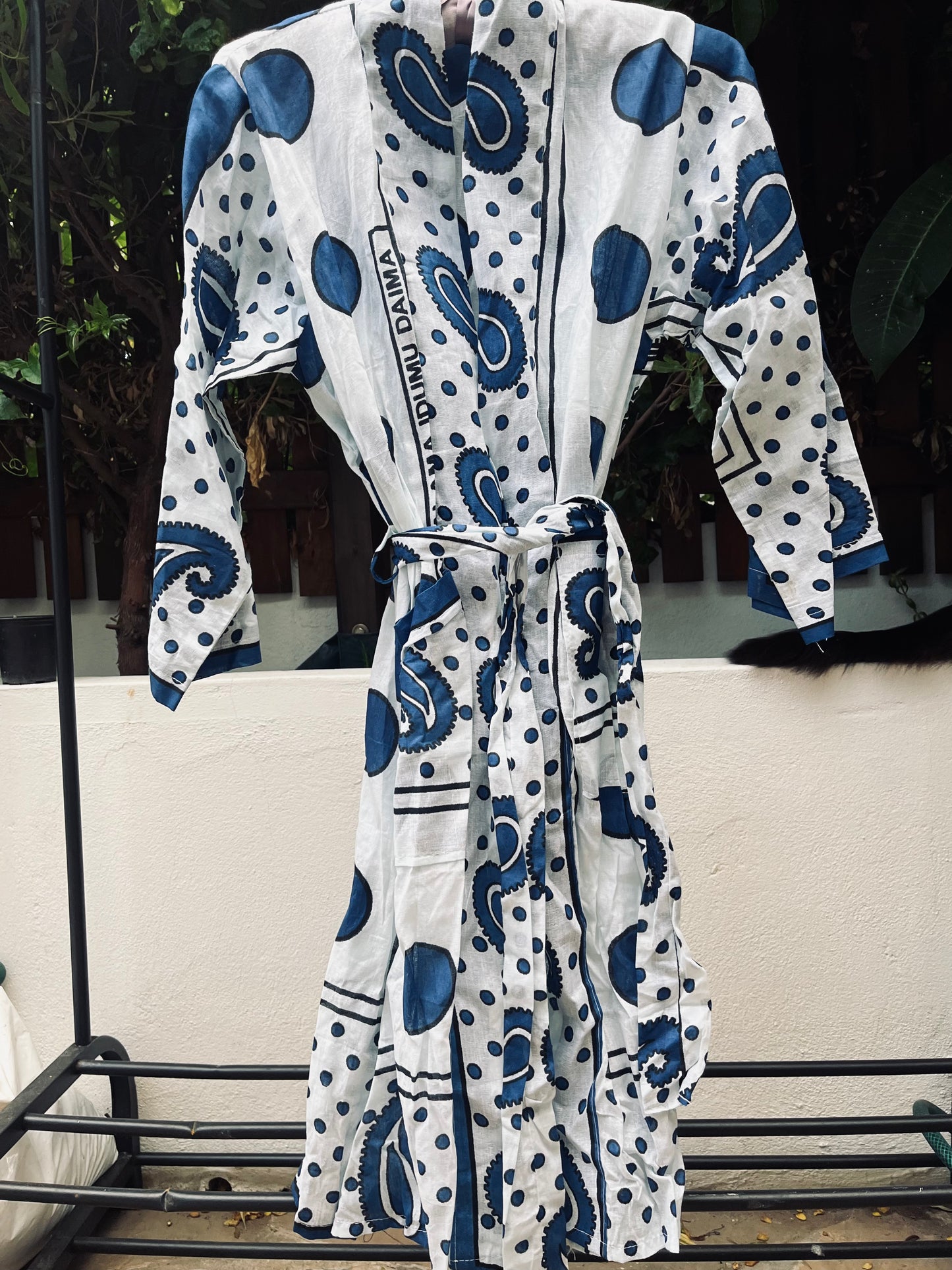 Blue Paisley Large Dot