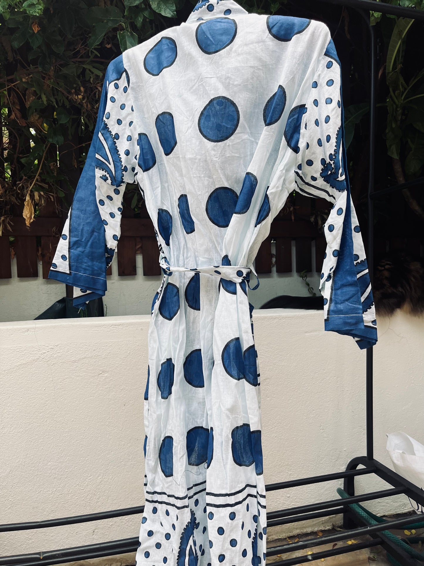 Blue Paisley Large Dot